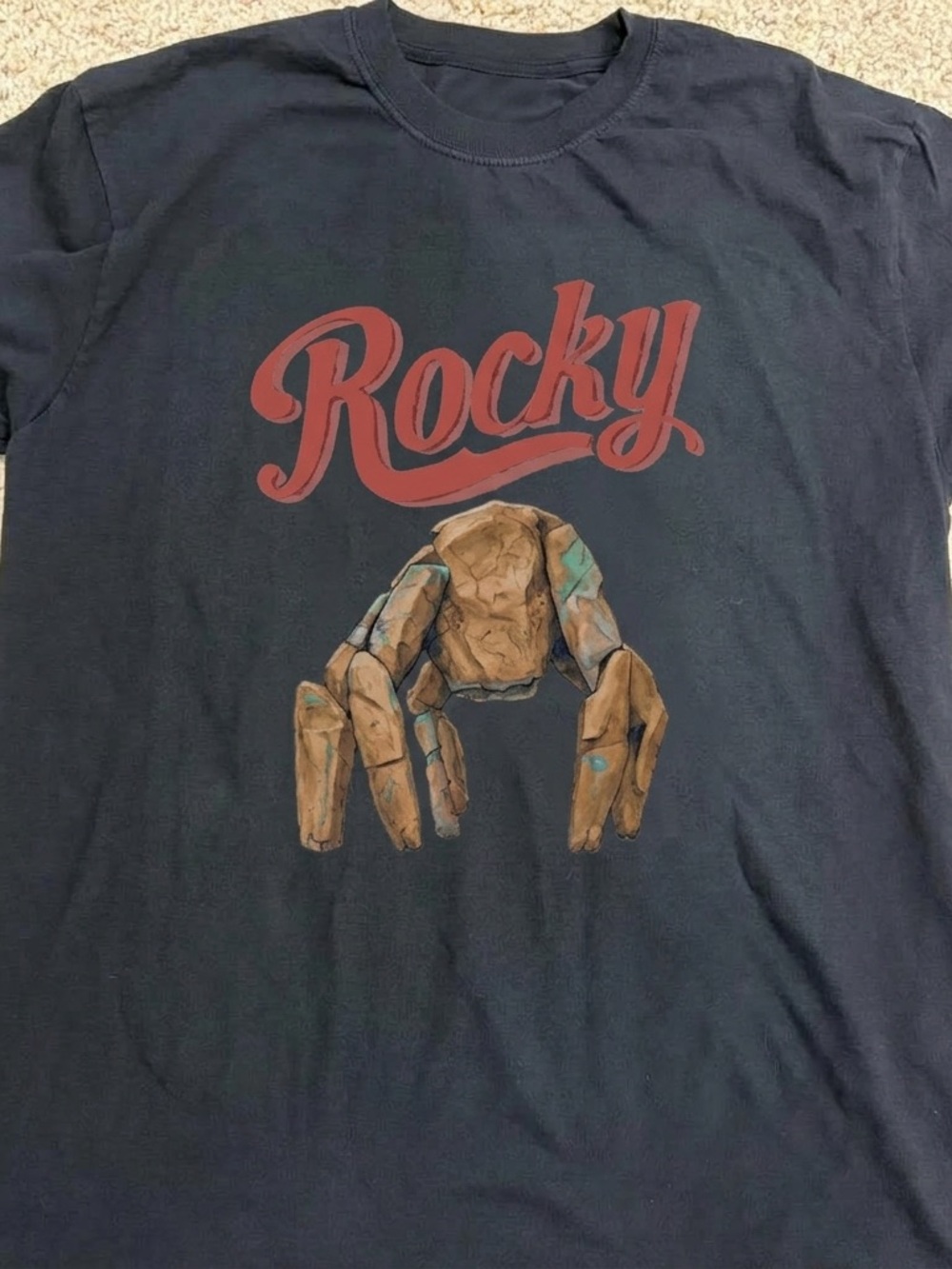 Rocky Stone Golem Shirt, Minimalist Fantasy Graphic Tee - Unisex Navy